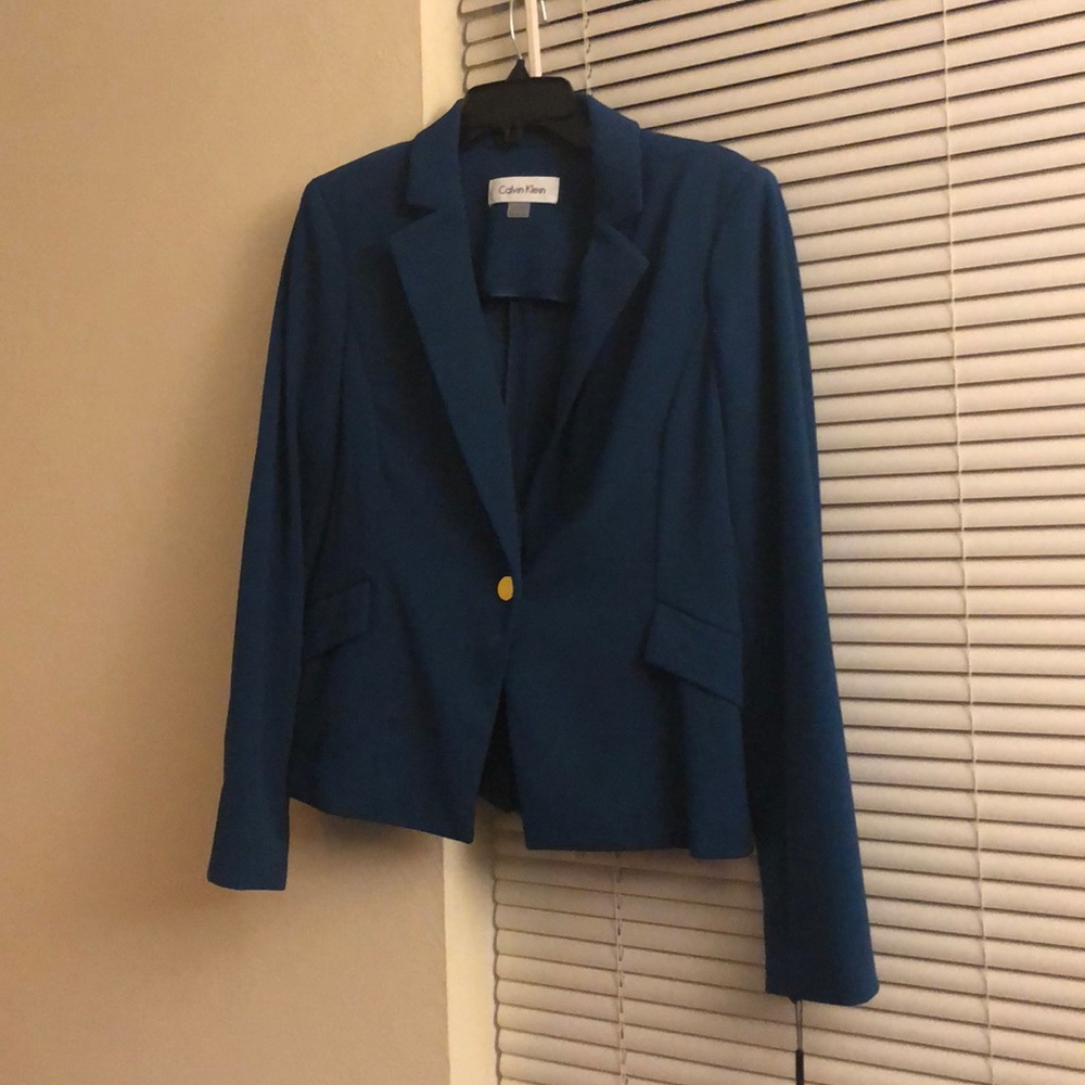 Calvin Klein blue green blazer